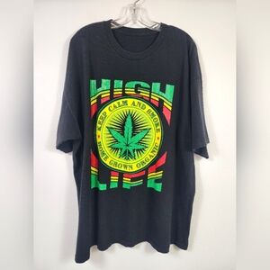 High Life Graphic T-Shirt with Leaf Design, sz XL (No Tag)